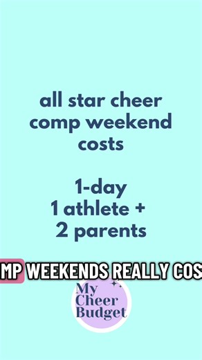 How much do all star cheer comps really cost? Watch as I break down the spending for a family of 3 that drove to a 1-day event. How does this compare to your last comp weekend expenses? #cheermomsoftiktok #allstarcheer #youthsports #cheercompetition