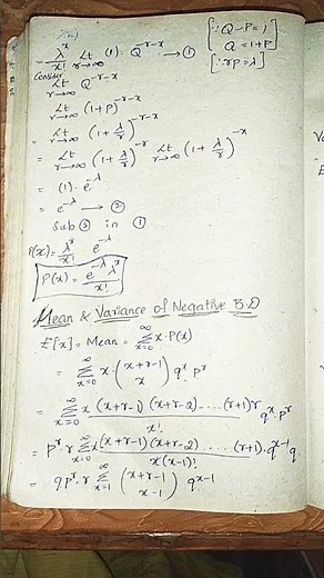 Negative Binomial distribution Mean &Variance #stats