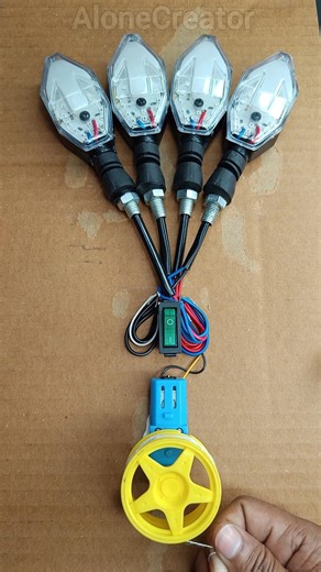 Powering 4 Motorcycle Indicator Light With Metal Gear Motor _ DC Motor #shorts #tech #dcmotor