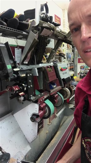 Shoe machine tour. Trimmers for sole edges. Grit belts for removing old soles. This machine is from the UK. Standard-Engineering. #shanesshoerepairs #shanebarrshoerepairs #shoehacks #howto