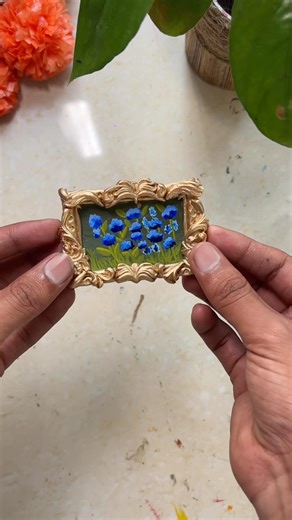 Handmade Fridge Magnet Using Mouldit Clay 💙 | Mini Royal Frame DIY | Miniature