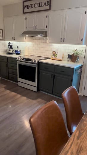 Dark Green Kitchen Cabinets with White Uppers: DIY Kitchen Design Ideas