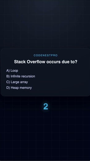 Which Case Causes Stack Overflow? | DSA MCQ
