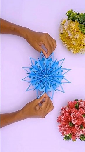 ❄️ Handmade 3D Paper Snowflake Design 🌨️ Easy DIY Winter Room Decor
