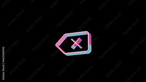 Bright backspace icon is jumping merrily. Retro style. Alpha channel black. Looped from frame 120 to 240, Alpha BW at the end