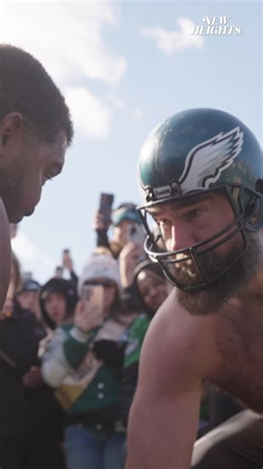 New Heights on Instagram: "The first ever New Heights Outta The House is now LIVE!!! Go behind the scenes with Jason during our tailgate and belly bucking competition at the Linc!!! Watch the full video on YouTube link in bio"