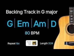 BACKING TRACK | G Major | 80 BPM | G Em Am D | Perfect for Practice & Jamming