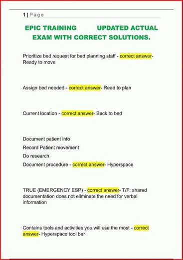 Epic Training Updated Actual Exam With Correct Solutions887 video