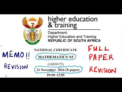 Mathematics N5 November 2024 Memo Full Paper @mathszoneafricanmotives