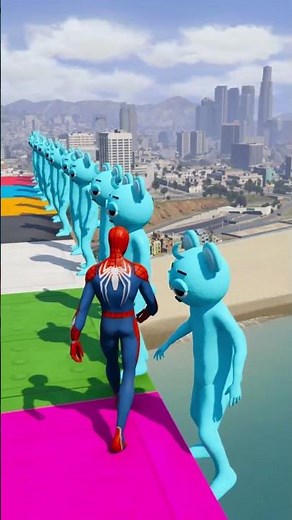 GTA 5 Spider Man Saves Batman Epic Superhero Showdown Ep 304 #shorts