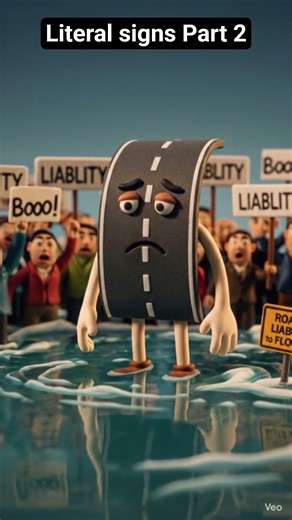 Literal Signs Part 2... Liability. #animation #claymation #car #roadtrip #flood #comedy #fun #motor