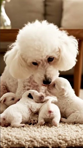 ✨ Poodle Mom Cuddles Her Puppies | Sweetest Poodle Family Love