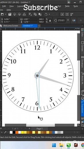 How to create clock in CorelDraw using transform menu easy tutorial for beginners #coreldraw