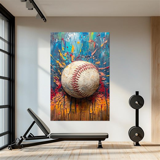 Colorful Baseball Ball Canvas Wall Art: Vibrant Boys Room Decor Sports Print - Etsy