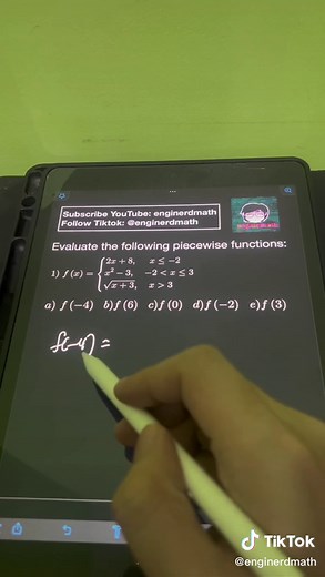 Evaluating Piecewise Functions Tutorial