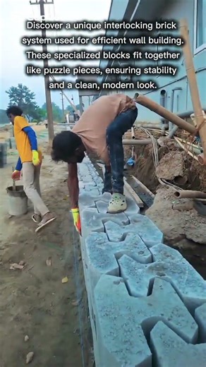 Interlocking Brick Wall Construction