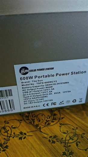 The Sun 600W AC DC Power Station 930,000ks 600W Pure Sine Wave Inverter စနစ် 19.2V30Ah(576Wh)LifePo4 Battery 24V5A Charger Wireless charging စနစ် Digital Display 12V output 2ပေါက်ပါပါမယ်။ Battery အာမခံ၁နှစ်ပါပါမယ်။ အသုံးခံနိုင်ချိန် AC 100Watt သုံးမယ်ဆို ကြာချိန် ၅နာရီလောက်ရပါတယ်။ ChoGyi Wholesale No202B,ဓမ္မသုခကျောင်းလမ်း,၇ရပ်ကွက်, သံလမ်းကားမှတ်တိုင်အနီး လှိုင်မြို့နယ်, ရန်ကုန်မြို့။ 09442721199(Viber) | CHO GYI Wholesale 09442721199,09777166212,09253669960