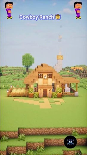 Minecraft Cowboy Farm House #shorts #minecraft