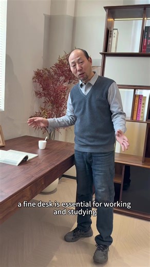 High-quality black walnut desk Log furniture