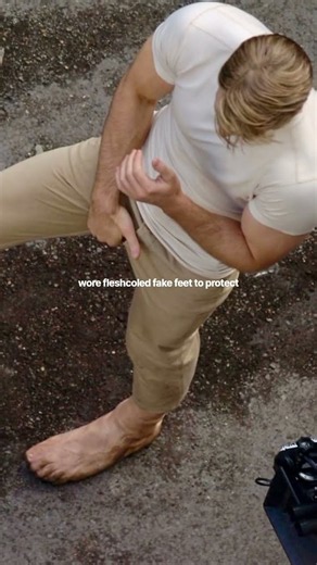 Chris Evans Wasn’t Actually Barefoot Here Behind the Scenes