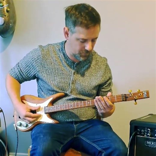 Improv demo on my homemade 3 string mini electric guitar