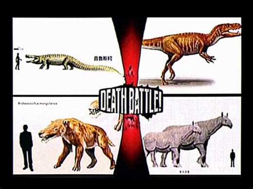 [论战斗兽]极限·普鲁斯鳄“中型河流作战” 安氏兽VS非洲猎龙 葛氏巨犀