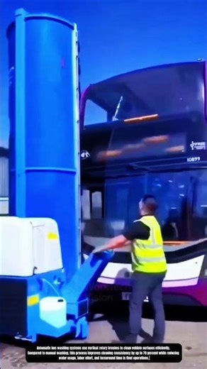 Automatic Bus Washing Process Using Vertical Rotary Brush System
