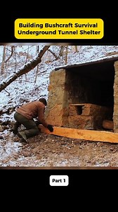 Built an Underground Bushcraft Tunnel Shelter! (P1) #NatureShelter #SoloBuild #SurvivalCraft #UndergroundLife #OneToolSurvival | Camping Food Adventures