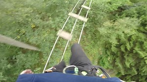 Free stock video - Pov walking across tree top ladder