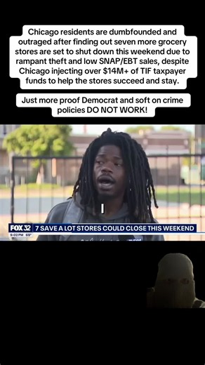 Chicago residents are dumbfounded and outraged after finding out seven more grocery stores are set to shut down this weekend due to rampant theft and low SNAP/EBT sales, despite Chicago injecting over $14M of TIF taxpayer funds to help the stores succeed and stay. Just more proof Democrat and soft on crime policies DO NOT WORK!