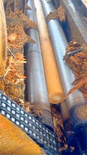 the process of reducing the size of a log using a special machine