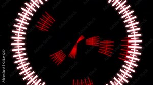 3D HUD Circle Speedometer Audio Reactive Red Animation Loop