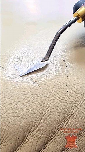 Leather couch repair painting. Restoration of a leather sofa furniture