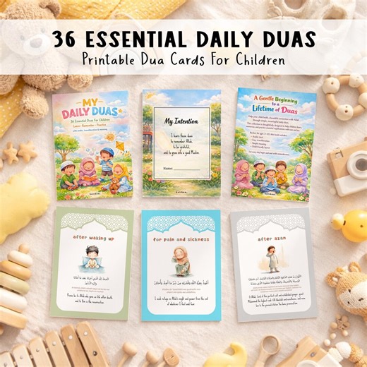 Islamic Daily Dua Cards for Kids | Muslim Children Dua Book PDF | Ramadan Eid Gift | Islamic Homeschool Resource - Etsy