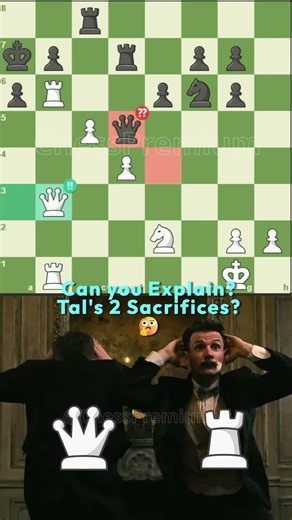 Can you explain Tal's two sacrifices? 🤔♟️ #chess #brilliantmove #mikhailtal