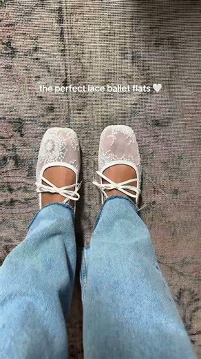 These lace ballet flats would be perfect for a bride