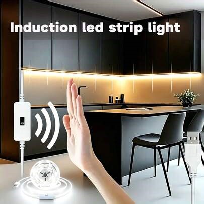 LED Strip Light With USB Power And Motion Sensor, Flexible USB Cable For DIY Cutting, Warm White/White Ambient Lighting For Bedroom, Kitchen, And Wardrobe, Easy Installation, Ideal For Holiday Decorations | SHEIN