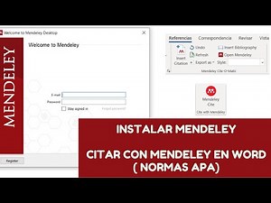 Cómo INSTALAR MENDELEY con WORD / CITAR con MENDELEY / Cómo USAR MENDELEY Fácil y Rapido