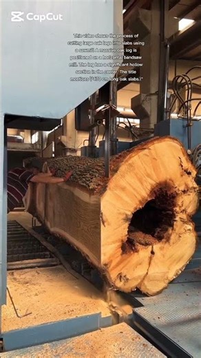 process of cutting large oak logs#shortsfeed