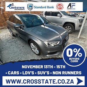 Numerous vehicles on auction on behalf of Standard Bank Vehicle Asset Finance! Located in Boksburg, Gauteng and Pietermaritzburg,KZN. Bidding online from the 13th to the 15th November! Viewing now open! Visit https://bit.ly/3FIH5ny to view info and register NOW! #crosstateauctioneers #onlineauction #auction #bankrepo #car | Crosstate Auctioneers