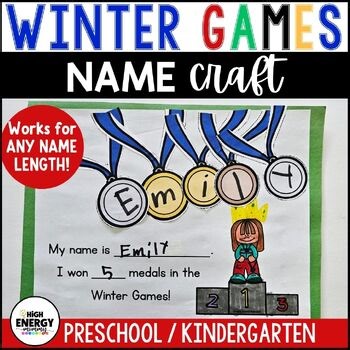 Winter Games Medal Name Craft | Preschool & Kindergarten Name Practice