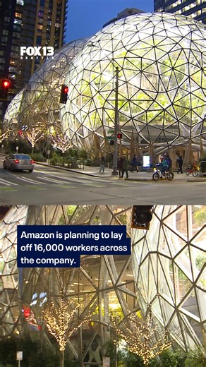 Amazon is planning to lay off 16,000 workers across the company, the biggest round of layoffs since 2023. Link in comment below👇️ | FOX 13 Seattle