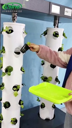 How does a rotating hydroponic tower system work? #hydroponics #hydroponicsystem #gardening