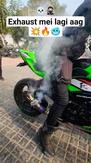 exaust caught fire 🔥🥷🏻 #zx10r #automobile #superbike #trending #z900 #viral #music #funk #pop #top
