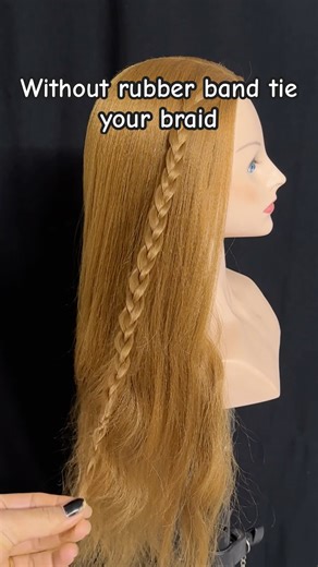 Without rubber band tie your braids | Hairstyle hack #hairstyle #youtubeshorts #youtube #braid#fyp
