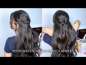 PENTEADO COM TRANÇA SIMPES E FÁCIL 🥰 Como fazer penteado sozinha | Jayne Scitko