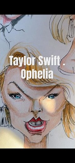 Taylor Swift singing Ophelia #taylorswift #drawing #art #cartoon #animation #music