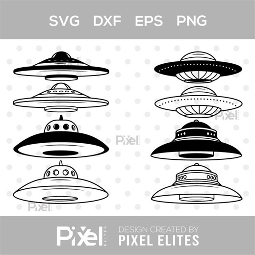 UFO SVG Bundle: Alien Spaceship Clipart, Cricut & Silhouette Cut Files (digital Download) - Etsy
