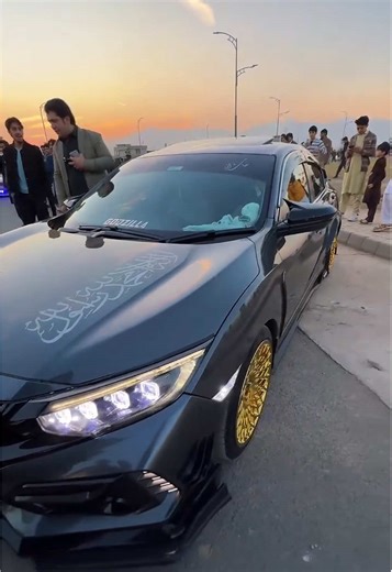 Civic Godzilla with 25k Gold Rims in Pakistan