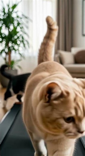 Stack of Munchkin Cats FAIL on the Treadmill! Hilarious Cat Workout Gone Wrong #cats #fail #funny